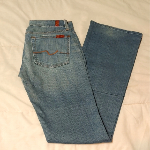 7 For All Mankind Women's Light Wash Bootcut Jeans 27 - Picture 1 of 10